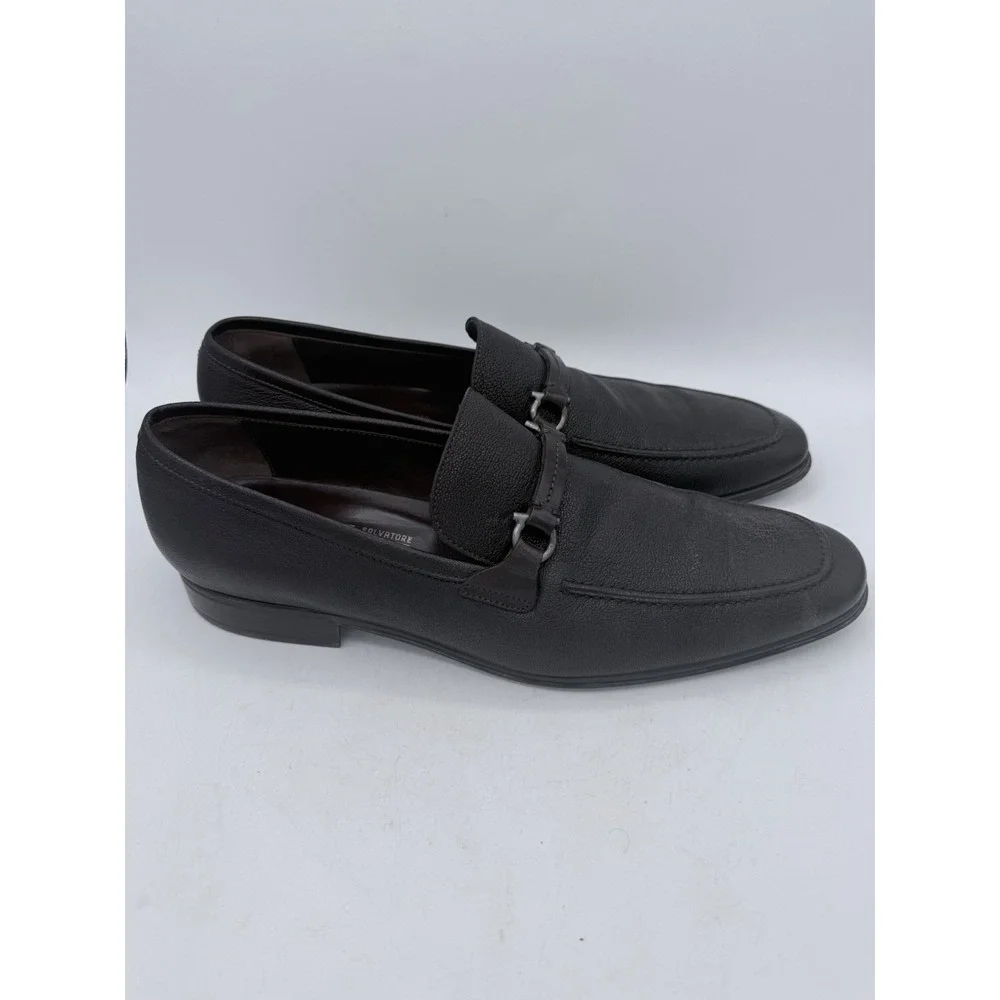 Mens Salvatore Ferragamo Brown‎ Leather Loafers Sz 10 D US Made In ITALY